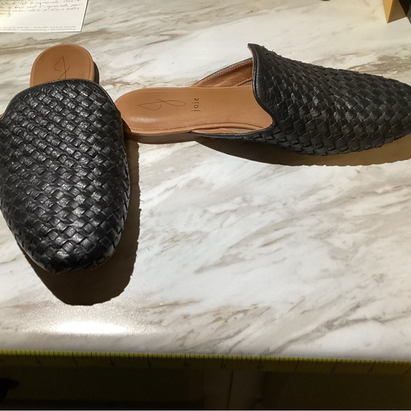 Joie Black Leather Woven Women's Mules - Picture 3 of 4
